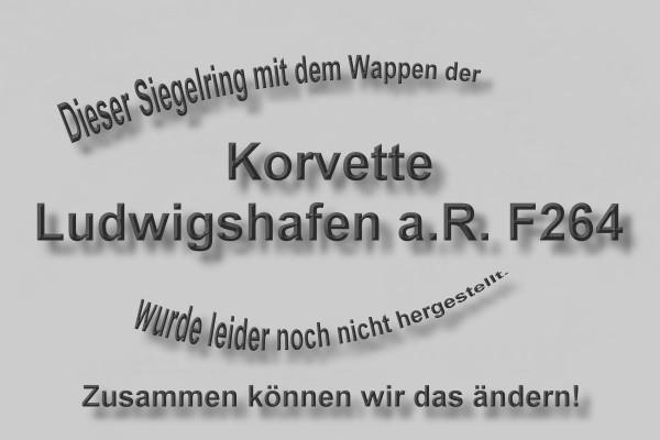 "F264" Korvette Ludwigshafen am Rhein Wappen Marine-Siegelring Größe 57