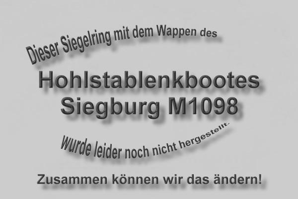 "1098" Hohlstablenkboot Siegburg Wappen Marine-Siegelring Größe 63
