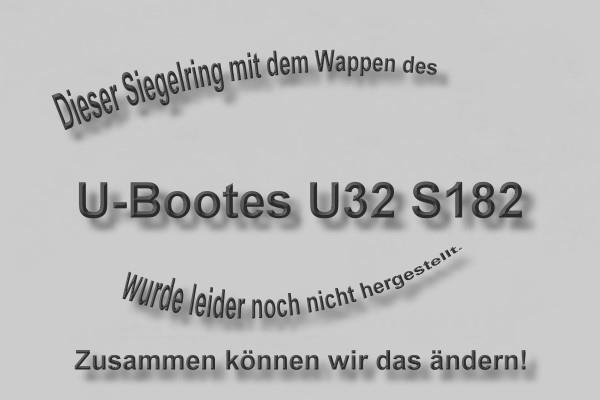"S182" U-Boot U32 Wappen Marine-Siegelring Größe 54