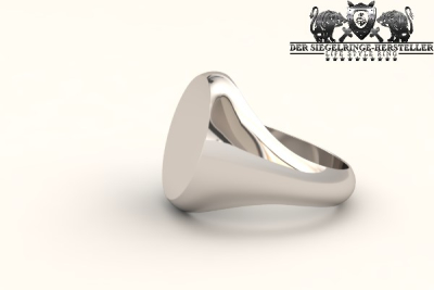 Custom Signet Ring of Silver, round shape