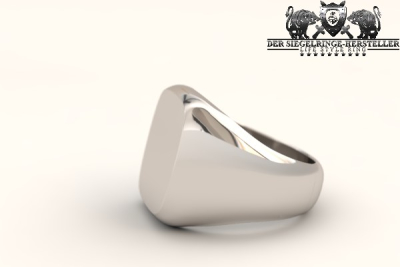 Custom Signet Ring of Silver, Cushion shape