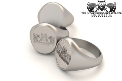 Custom Signet Ring of Silver, oval shape