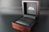 Jewellery Box of real wood & black leather