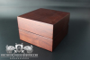 Jewellery Box of real wood & black leather